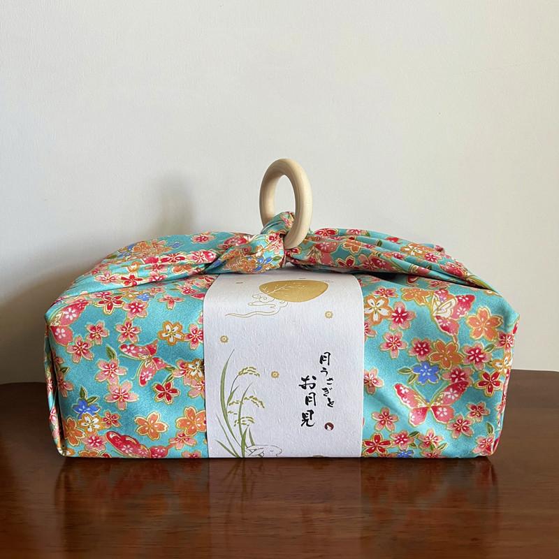 Japanese Style Handkerchief Furoshiki Polyester Material Bento Wrapping Cloth Square Napkin Lunch Wrapping Towel Gift
