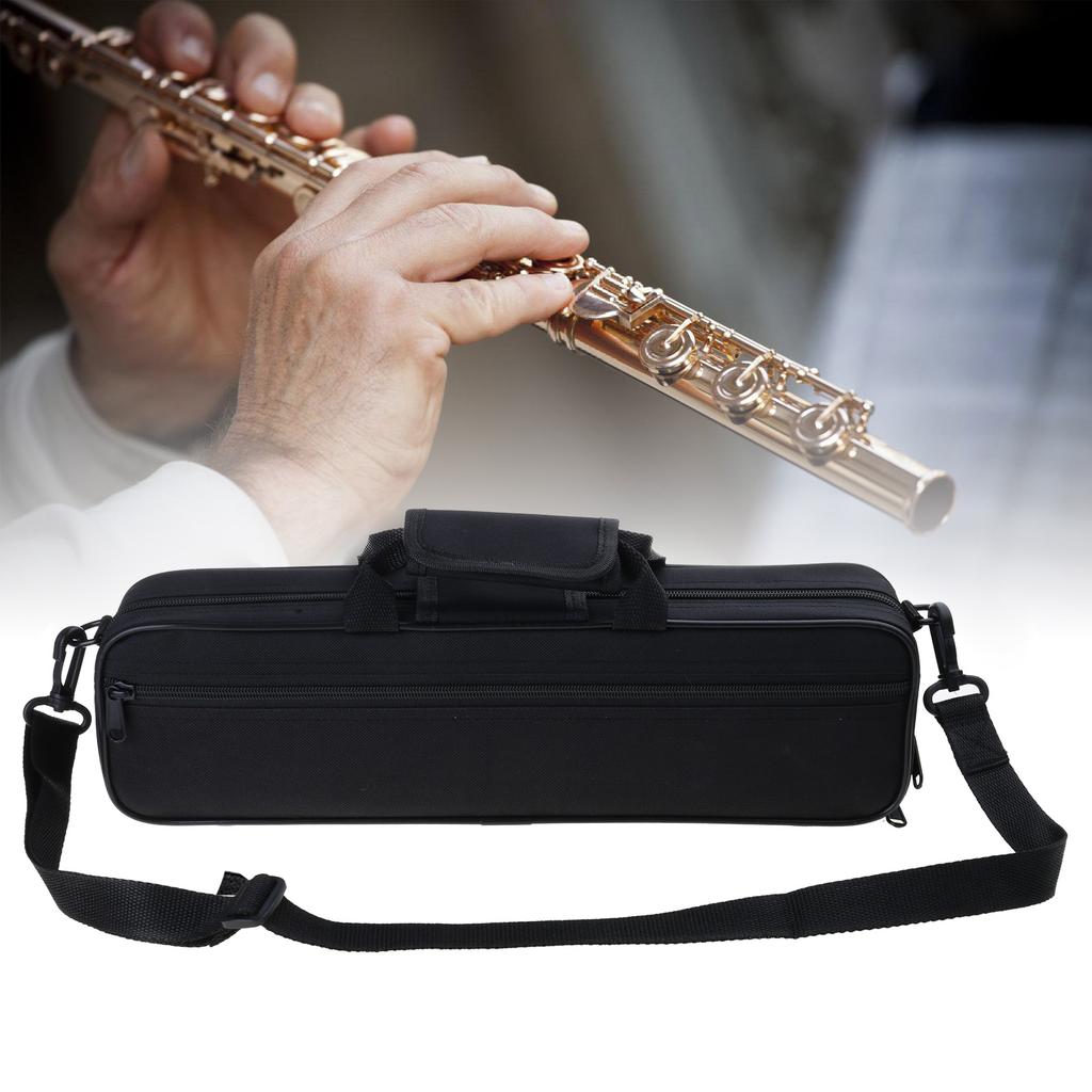 Nylon Padded Flute Case With Adjustable Shoulder Strap Flute Handbag Shoulder Bag Soft Lining 16 Holes Flute Bag