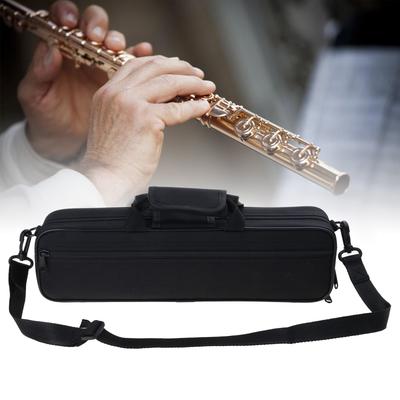 Gepolsterte Nylontasche für Flöte mit verstellbarem Schultergurt Handtasche Schultertasche für Flöte Weiche Fütterung 16-Löcher-Flötentasche