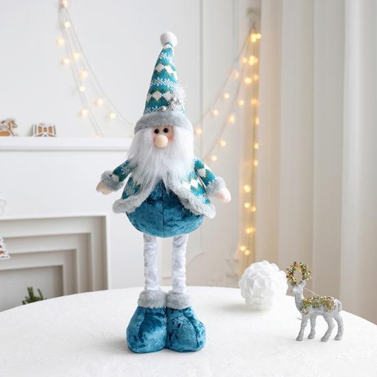 Boneca de Natal Enfeite de Pelúcia Papai Noel Rena Boneco de Neve Figura com Perna Telescópica