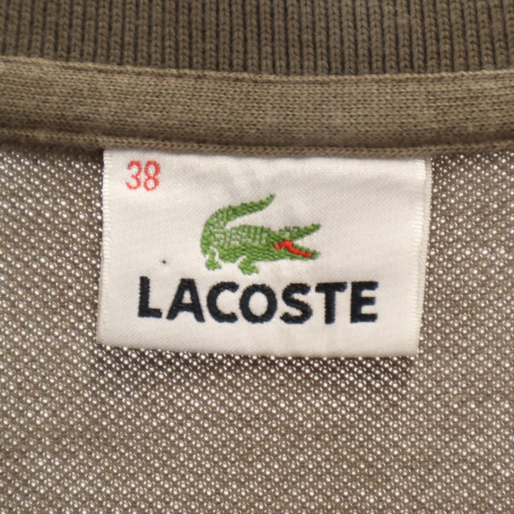 Lacoste Made In Japan Short Sleeve Polo Shirt 38 Ash Brown Fawn Women Used