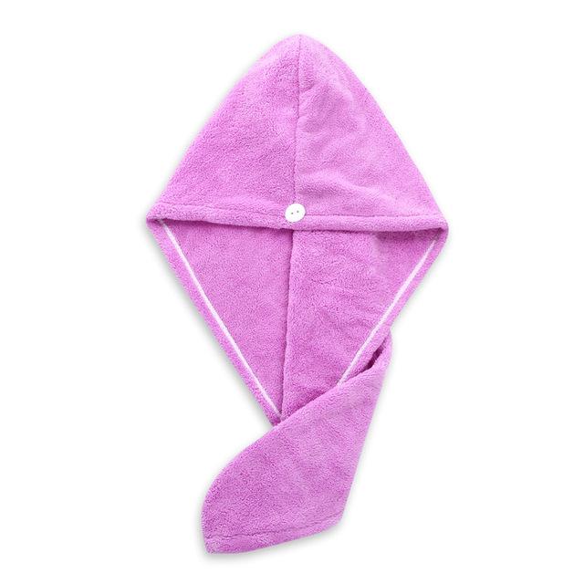 Microfibre Hair TowelHair Drying Towel WrapSuper Absorbent Hair Turban Towel with Bear Button Quick Drying Towel For Women/Kid
