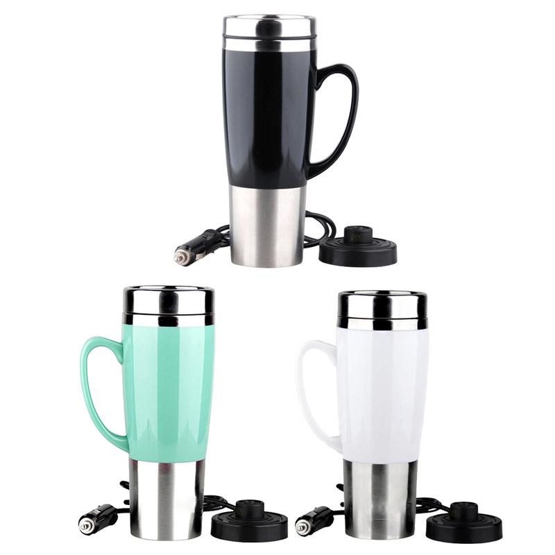 12V Car Electric Kettle Car Heating Cup Portable Stainless Steel Water Warmer Bottle Thermos cup Car Kettle