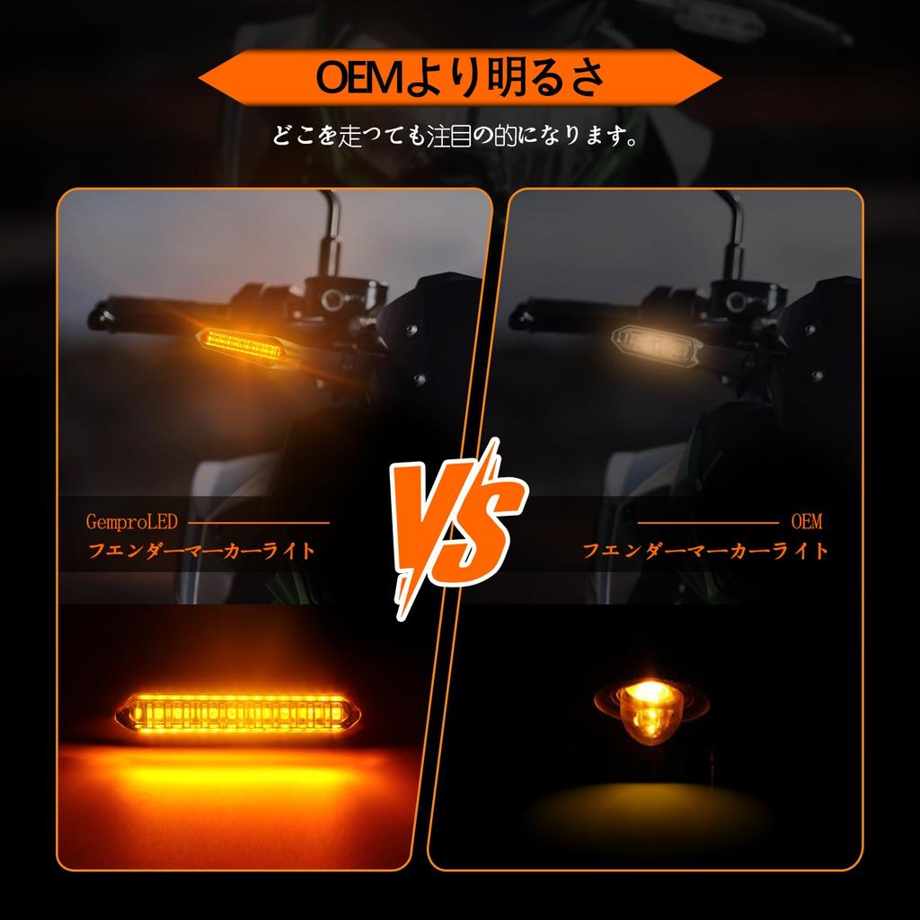 Gempro Motorcycle Flashing Turn M8 Thread LED Turn Genuine Yamaha Suzuki 2013 Model Vehicle Inspection High Set of 4 with Clear Lenses Signals,