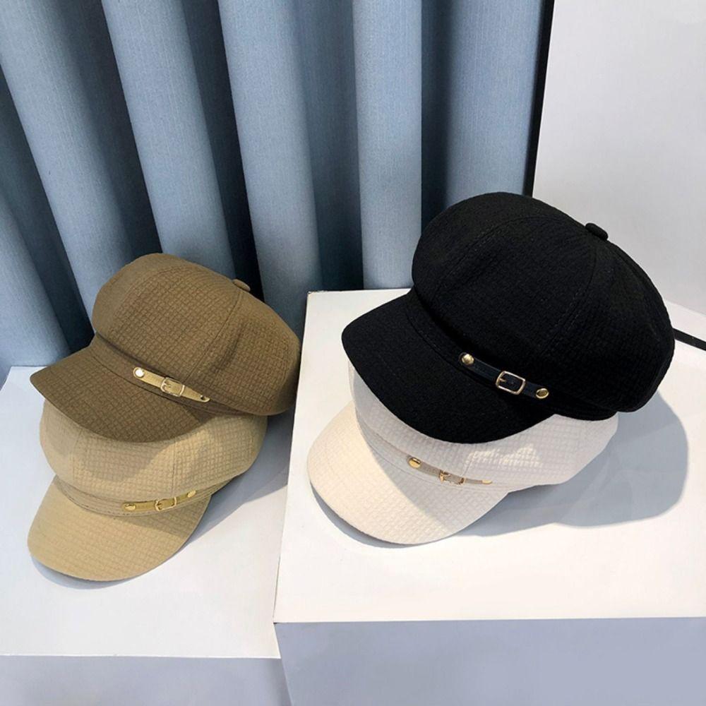 Accessories Berets Caps Octagonal Visors Cap Casual Buckets Hat Women
