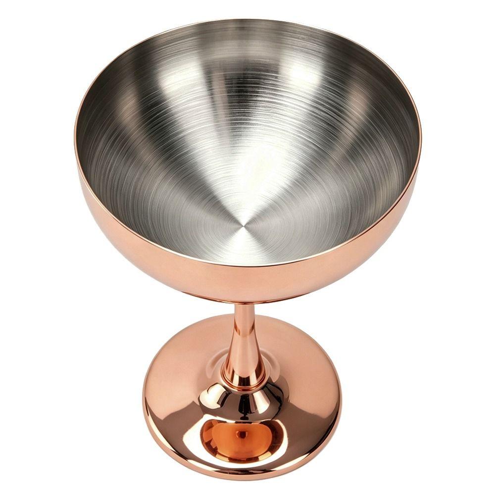 Shatterproof Martini Glass Plated Copper Wine Goblet Stainless Steel Cocktail Glass Parties