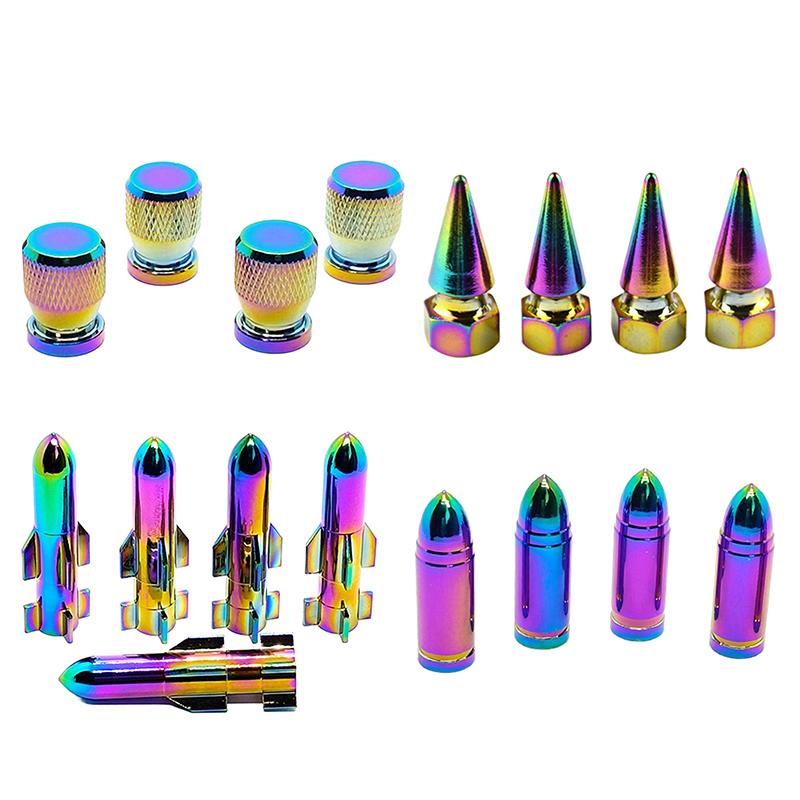 4/5PCS Tire Valve Stem Caps Anodized Aluminum Wheel Valve Covers Accessories Universal Cars SUVs Bikes Trucks And Motorcycles·