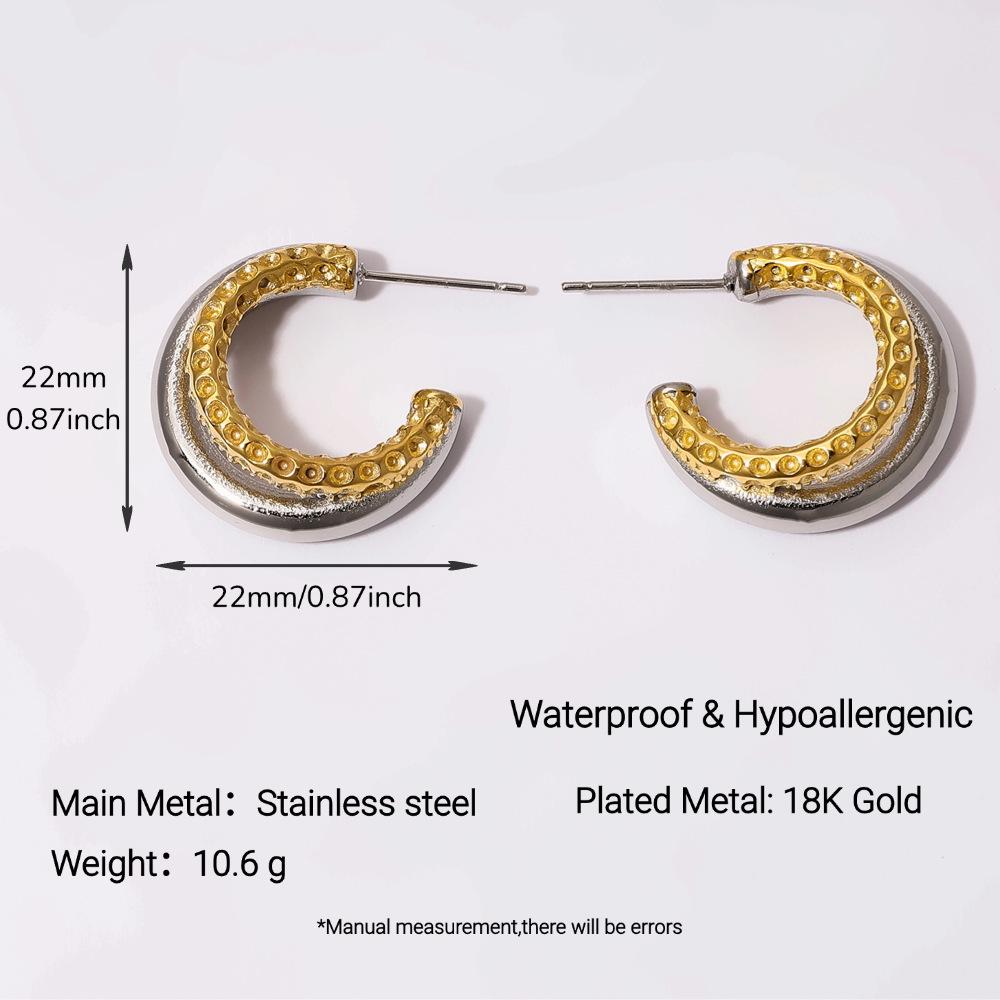 Yingtai 18K Gold Stainless Steel Stud Earrings with Vacuum Electroplating