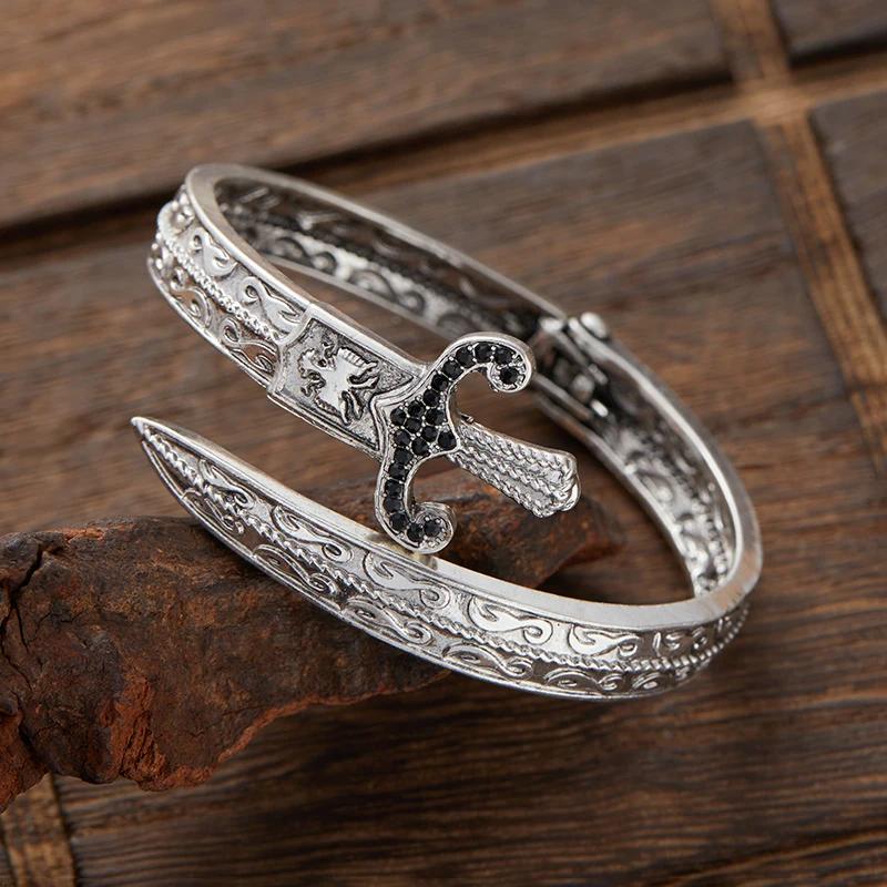 Creative Sword Shaped Bracelet For Men Women Fashionable Personality Exquisite Gothic Style Open Bracelet Party Jewelry Gift