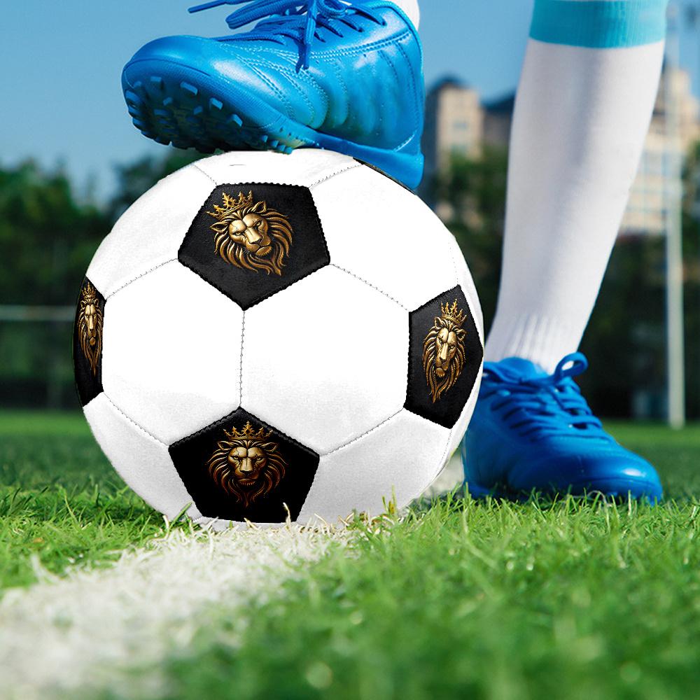 1PC Golden Lion Majesty Soccer Ball Size 5 Football Machine Sewn Indoor/Outdoor Universal Football S108