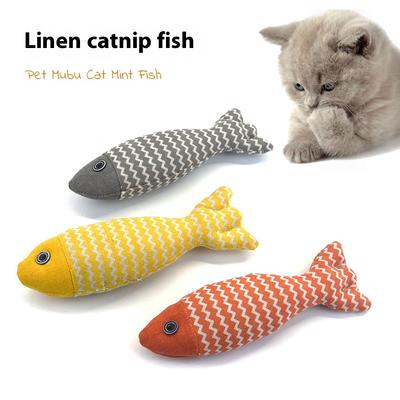 Pet Toys Linen Catnip Fish Teeth Cleaning Products