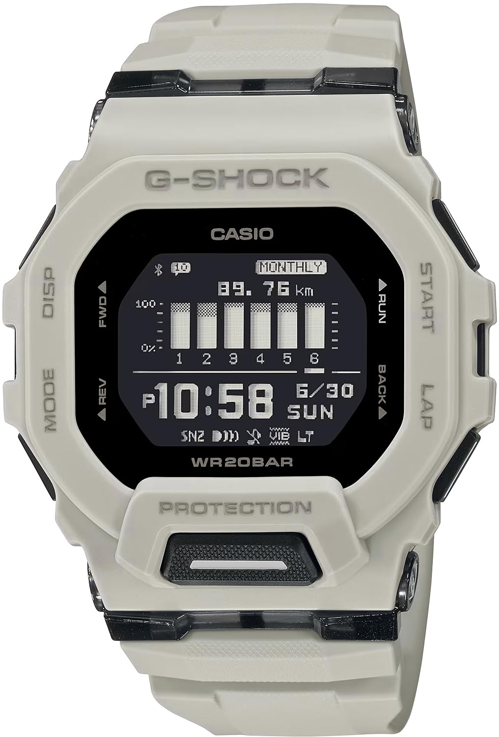 Часы Casio с мобильной связью, международная модель G-SHOCK G-SQUAD GBD-200UU-9, мужские, бежевые, [б/у]