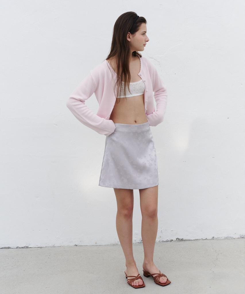 Bikomelli Aira Satin Mini Skirt_Silver