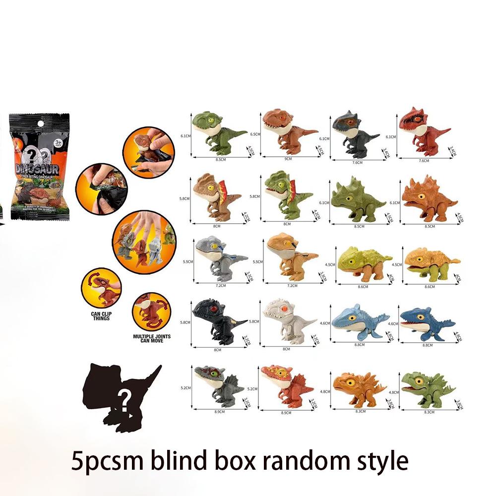 1/5/10 Stück Finger-Dinosaurier Triceratops Tyrannosaurus Rex Kindermodellspielzeug Kreatives Fingerbeiß-Spielzeug Jungen Geschenk