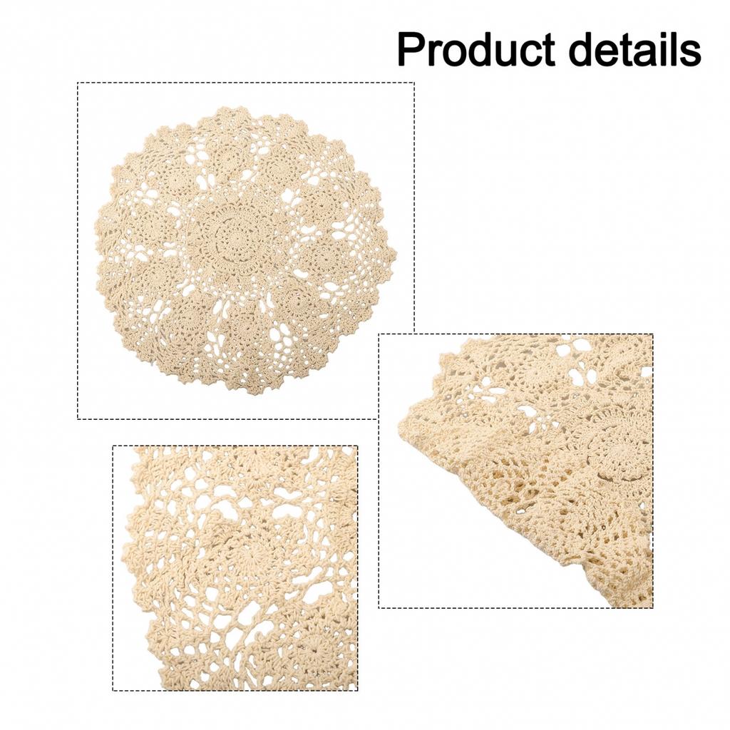 Placemat Table Mat Retro Hollow Round Doilies Home Kitchen Decor Display