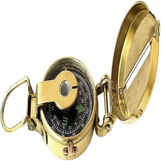 Compass Nautical Pocket Shiny Brass Navigational Instrument