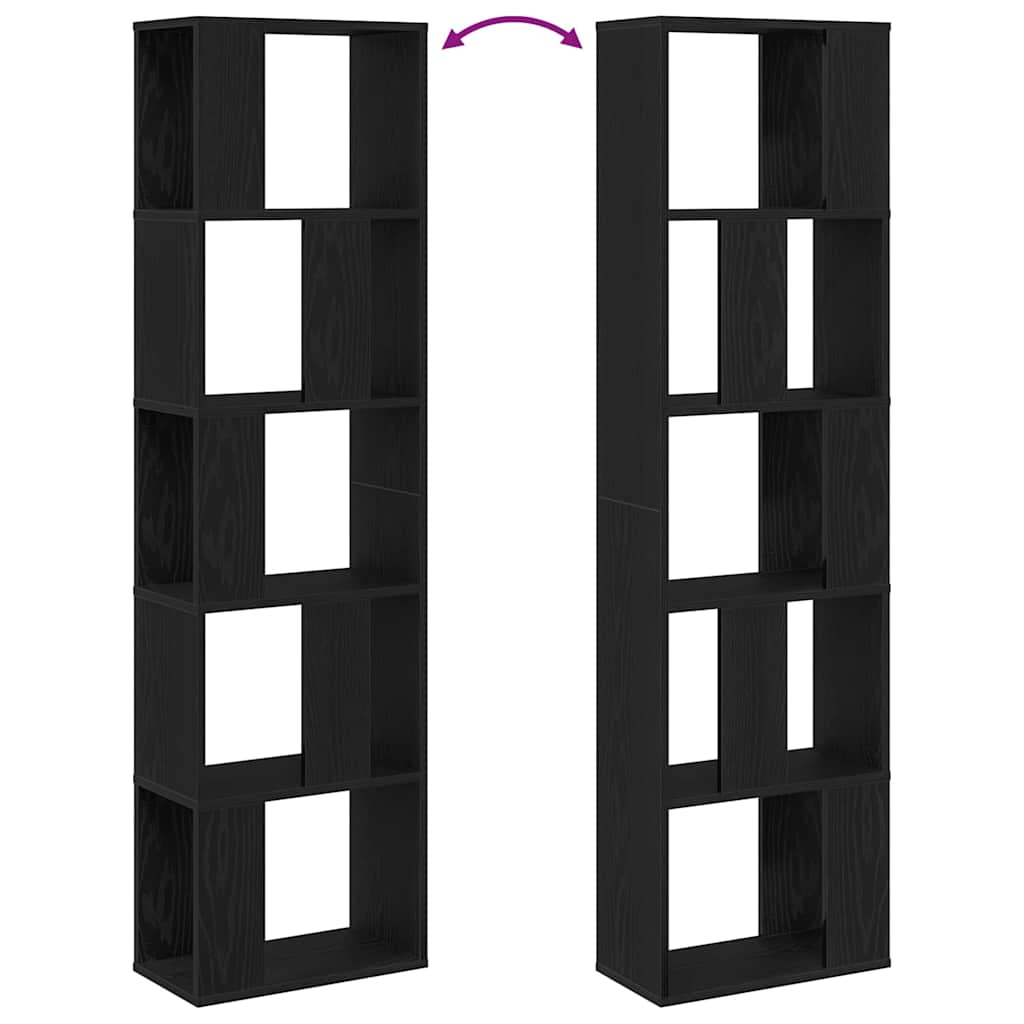 Bookshelf Black Oak Effect 45 x 23.5 x 162.5 cm