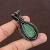 Natural Malachite,Moonstone Stone Handmade Copper Wire Wrap Pendant 2.36" R8E90