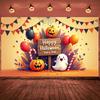 Happy Halloween Schild Wimpelkette Eventbanner Süßes oder Saures Banner Halloween-Symbole Halloween-Banner für die Feier