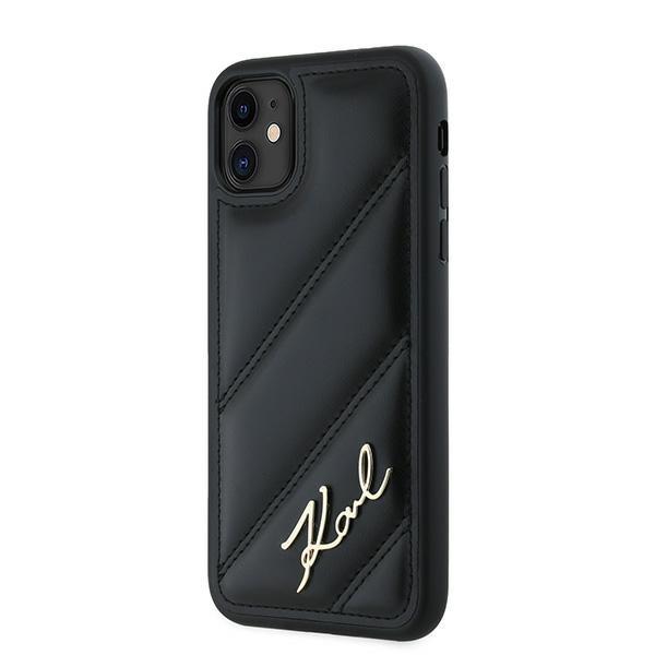 Karl Lagerfeld KLHCN61PQDSMGK iPhone 11 / Xr 6.1" Black/black Hardcase Diagonal Quilted Script