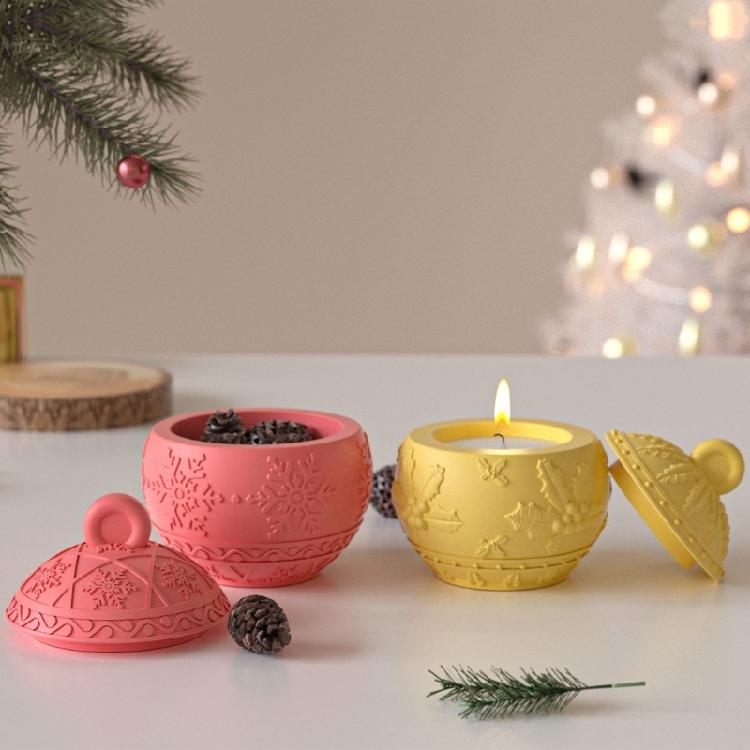 Reusable Silicone Resin Mold Featuring Holiday Berries Snowflake Designs Handmade Storage Container Mold For DIY Crafts