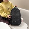 Fashion Korean version backpack large capacity letter trendy cool versatile casual backpack Harajuku junior high school college student schoolbag