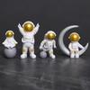 4pcs Astronaut Decor Figures and Moon Home Decor plastic Astronaut Statue Room Office Desktop Decoration Presents Boy Gift