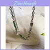 Retro Geometric Stainless Steel Necklace With Multilayer Design For Men And Women