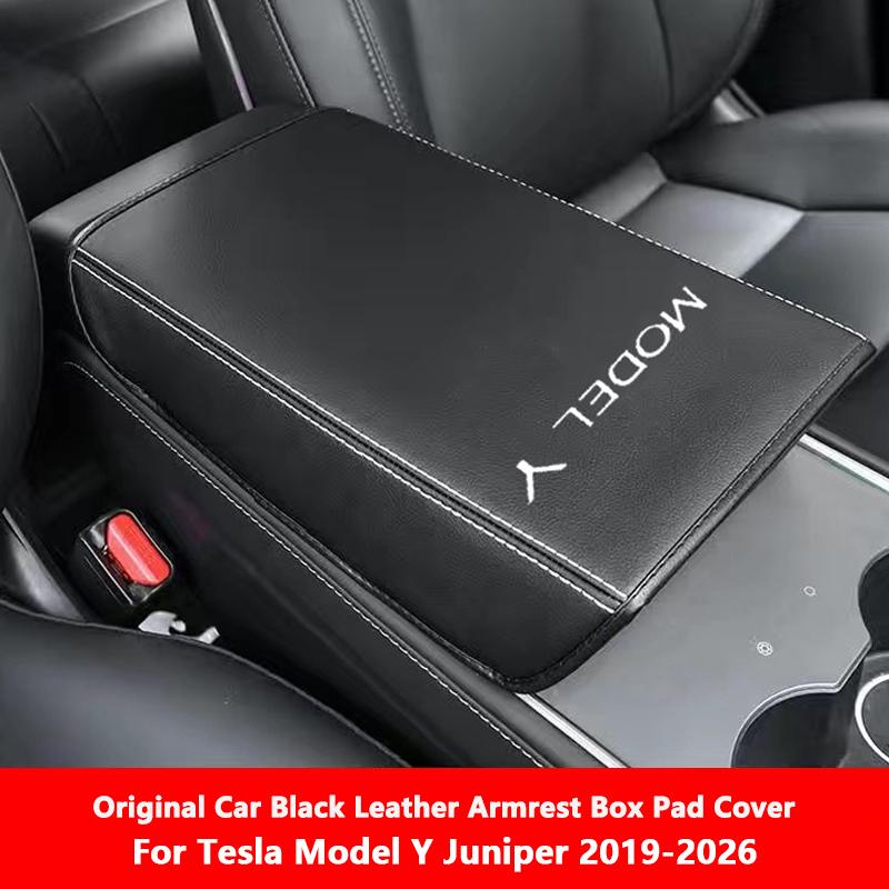 Suede Armrest Box Pad Cover For Tesla Model Y Juniper / Model 3 Highland Central Control Armrest Protector Cover Car Accessories