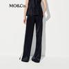 MO&Co. Summer High-Waist Acetate Satin Casual Pants