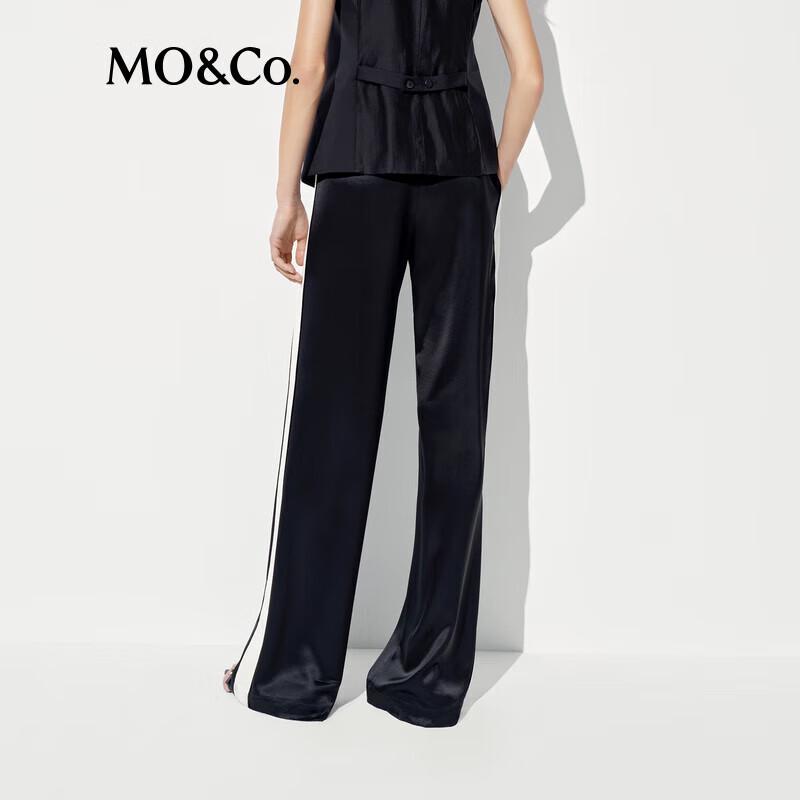 MO&Co. Summer High-Waist Acetate Satin Casual Pants