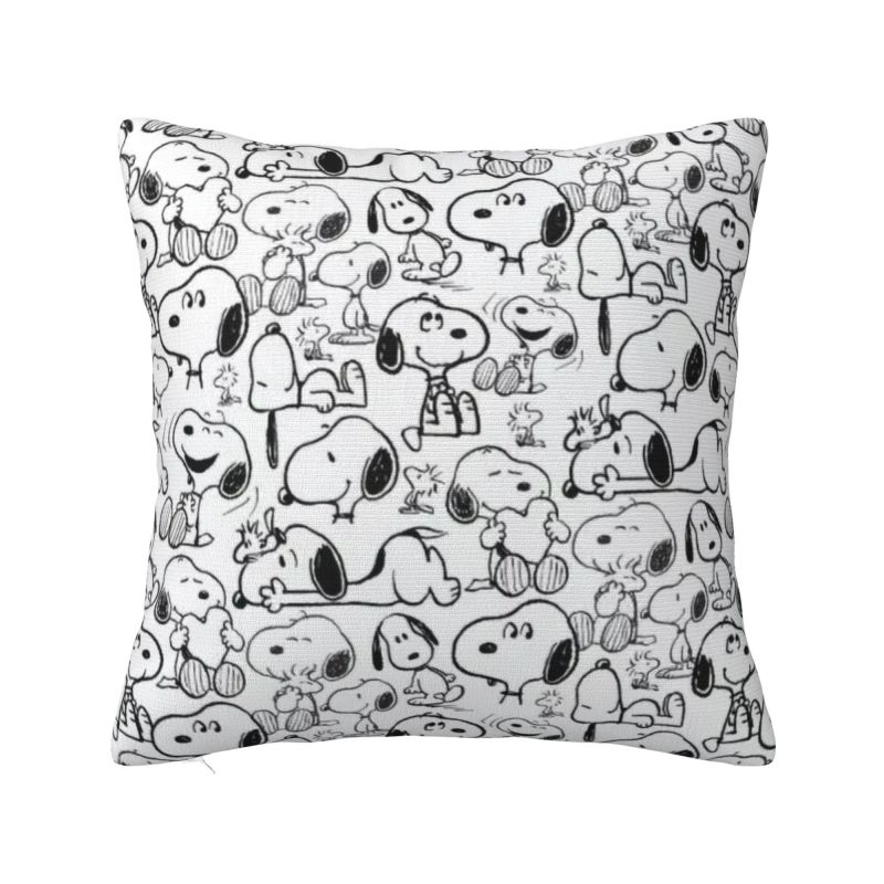 Custom Disney Snoopy Woodstock Cartoon Beagle Pillow Home Decorative Nordic Cushion Decoration Salon Square Pillowcase