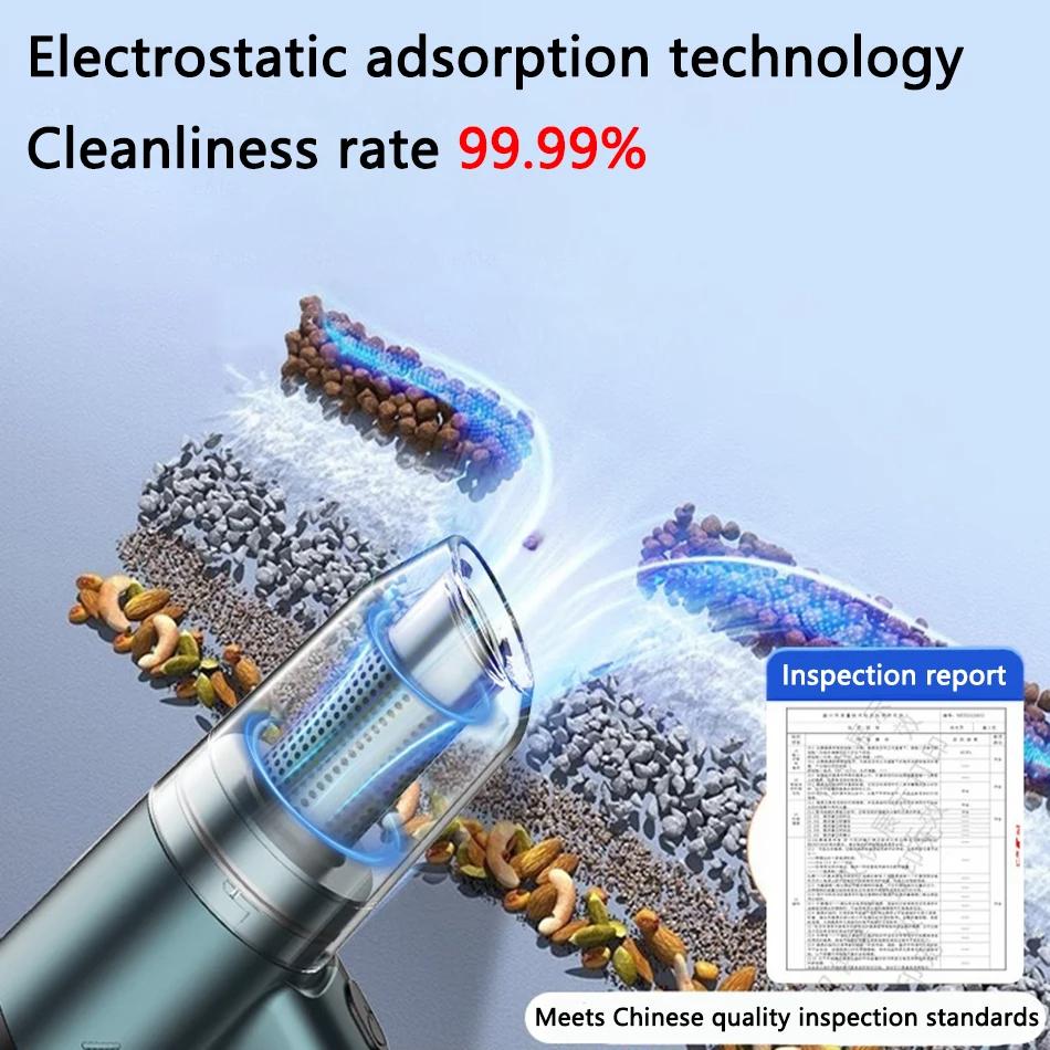 Bezdrátový vysavač do auta 120 000 Pa 3v1 Silný robotický vysavač pro domácnost a auto Dvojité použití Mini vysavač Čištění klávesnice