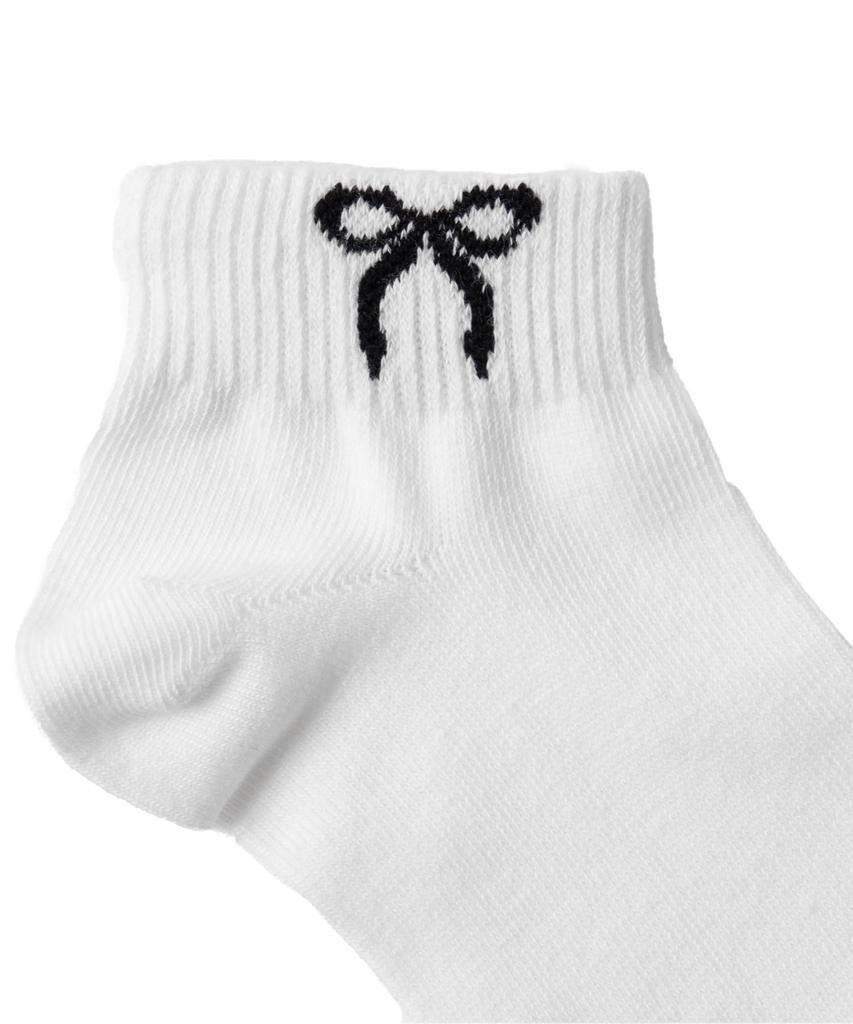 WEGO Short Classic Style for Everyday or As a Sizes White with Ribbon Women's Socks, Wear, School, Gift, 23-25cm,