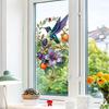 Autocollants Fenêtre Colibri Oiseaux Printemps Fleurs Fruits Portes en Verre Stickers Fenêtre Amovibles Statiques Sans Colle pour Maison Bureau