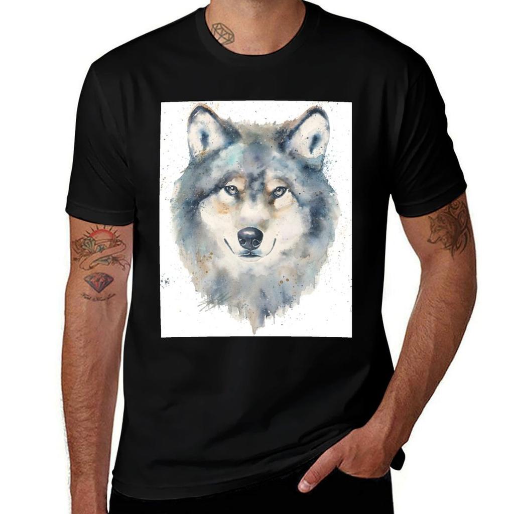 Wolf Stare T-Shirt All Match Basic Short Sleeve Top