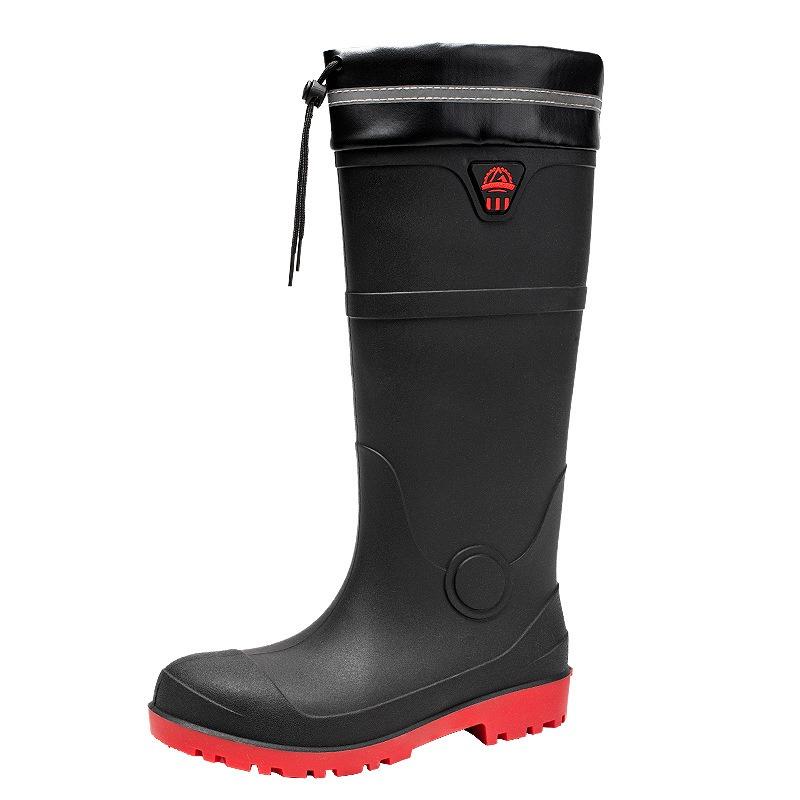 Kuangjia steel head steel sole anti-smashing rain shoes men's high water boots industrial water shoes labor insurance anti-skid construction site