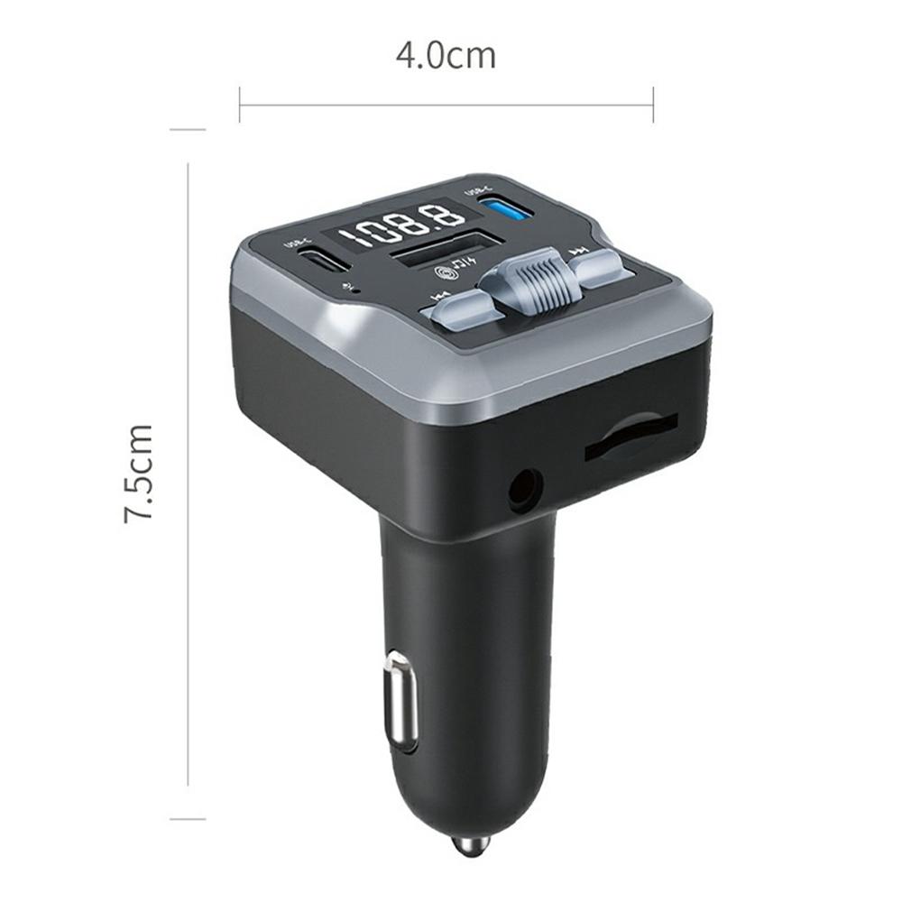 C66 Multifunctional Car Charger FM Transmitter Bluetooth-compatible Player Adapter with Remote Control