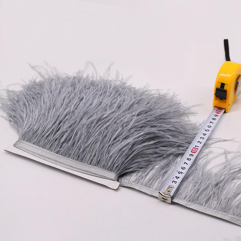 Feder1Meter Bunte Natürliche Straußenfedern Fransenbesatz 8-10CM 10-15CM Band Feder für Haare Kleidung Hochzeitsdekoration Nähbesatz