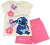 STITCH STICZ Girls' Pajamas SHORT SLEEVE SHORTS Yellow Pink 104 D051E