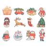 36pcs Xmas Hanging Ornaments Cute Wooden Snowman Elk Xmas Bell Hanging Decorations for Living Room