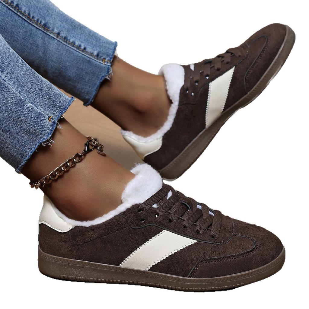 Fleece Board Shoes Women's Fashion Trendy Cotton Shoes Lightweight Sports Casual Shoes Non-slip and Wear-resistant Women's Shoes