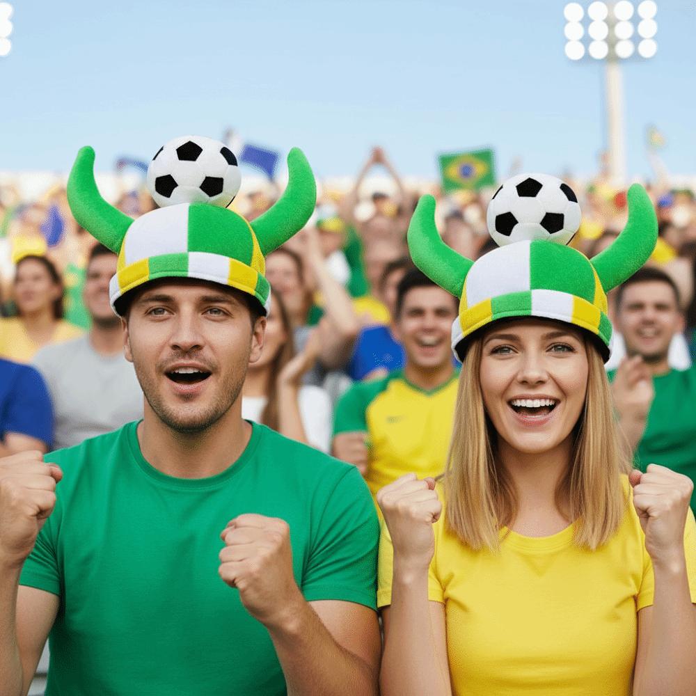 One Size Fits Most Soccer Fan Horn Hat Carnival Party Headwear Theme Party Props
