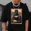 New Summer Men's Fashion T-shirt Funny Mona Lisa Printed Men's T-shirt Top