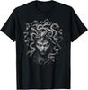 Gorgon Dark Fantasy Graphic Art T-Shirt with Snake Design