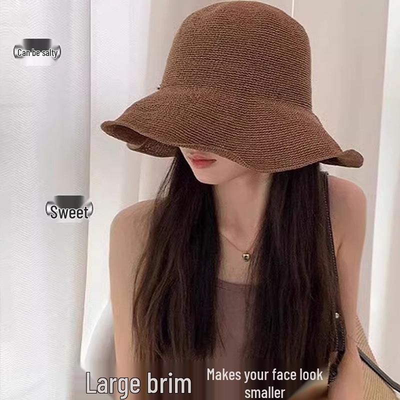 Women's Japanese Handmade Woven Straw Sun Hat - Spring/Summer Thin, Breathable Beach & Travel Bucket Hat