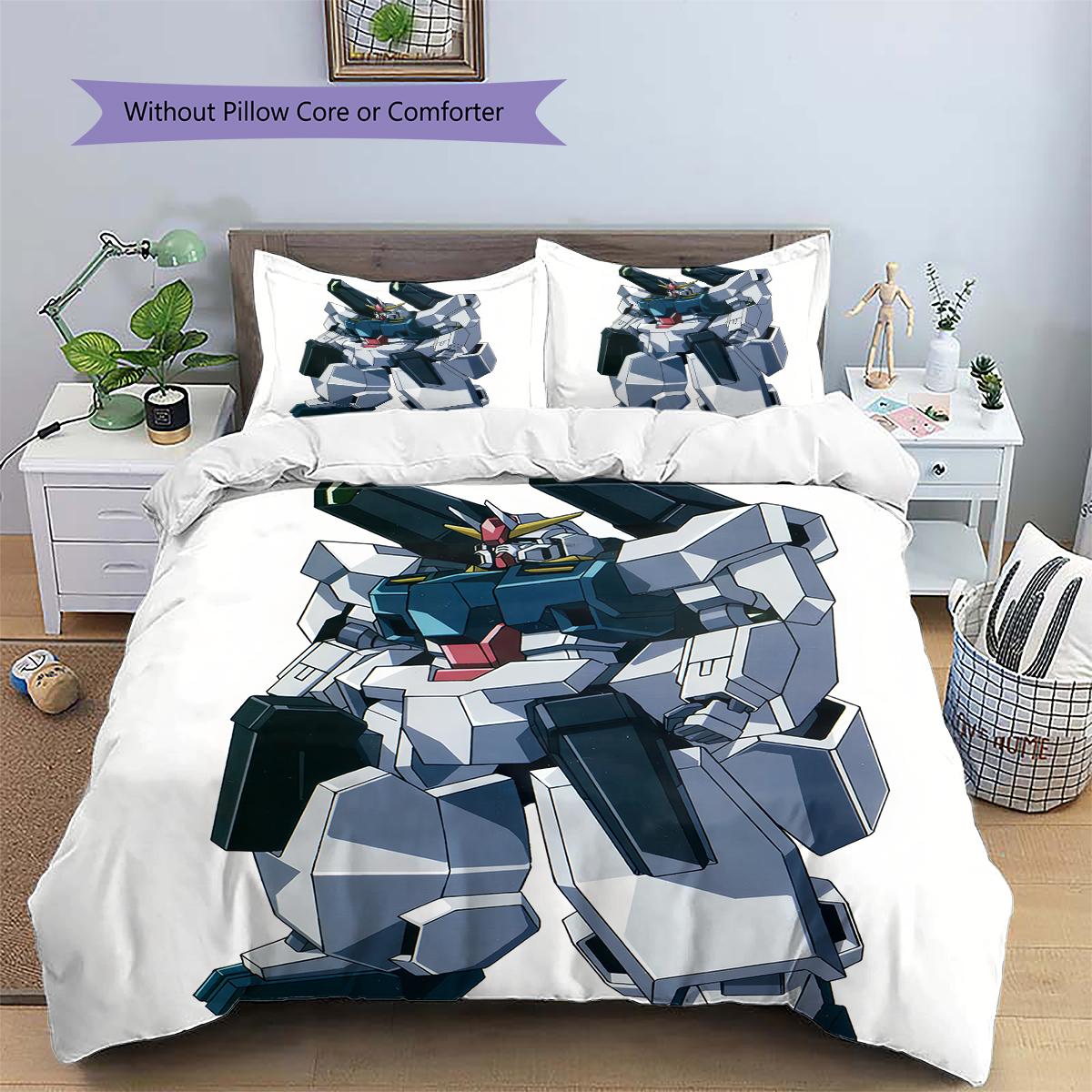 

Mobile Suit Gundam Mecha Squad Bedding Set Duvet Cover Pillowcase No Filler, Soft Home Bedroom Decor, Perfect Gift for Fans.chl 135x200cm