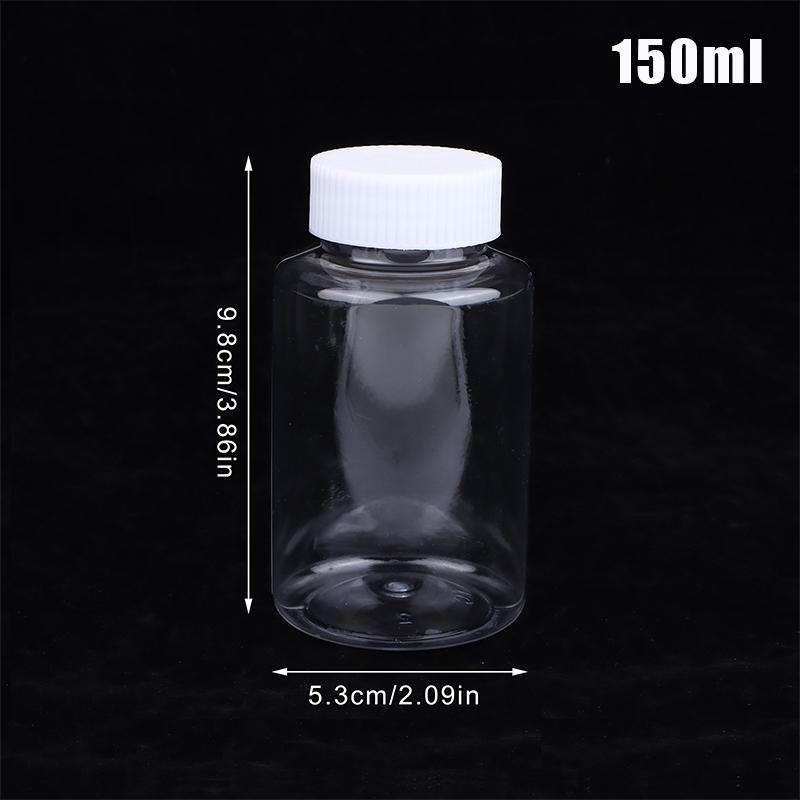 15-500Ml Transparent Plastic Bottle Wide Mouth Medicine Bottle With Screw Lid Seal Vials Liquid Reagent Container Food Grade