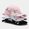 Baseballmütze mit Pfirsichblütenstickerei für den Sommer im koreanischen Stil für Damen, Freizeitmütze mit Entenzunge, Sonnenschutzkappe, Sonnenschirmhut