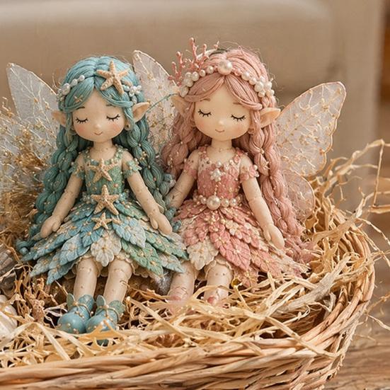 Cute Fairy Dolls Comprehensive Patchwork Kit Ring Fabric Green 30 Cm 1 Pc
